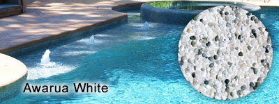 Awarua White Pebble interior pool finish